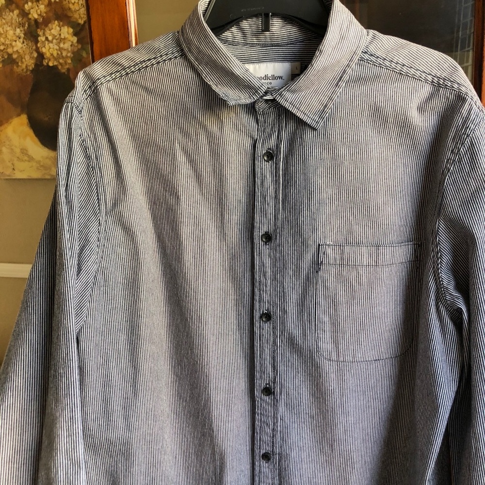 Men’s Striped Button-down L - Picture 3 of 8